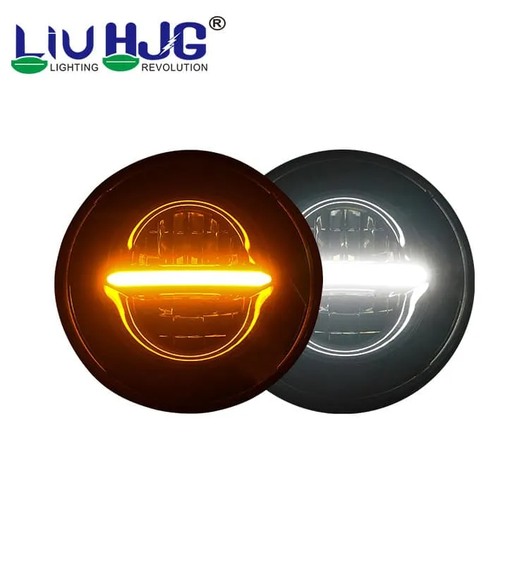 HJG 7 Inch Minus LED headlight assembly dual color front view